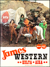 Lataa kuva Galleria-katseluun, Vanha hauska juliste paidassa Miilun putiikki Ala-lemu James Western paitakuva

