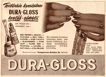Lataa kuva Galleria-katseluun, Vanha mainos retropaita lyhythihainen Dura-Gloss paitakuva
